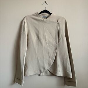 70s Vintage Armani Asymmetrical Tailored Longsleeve Button Up Top Made in Italy